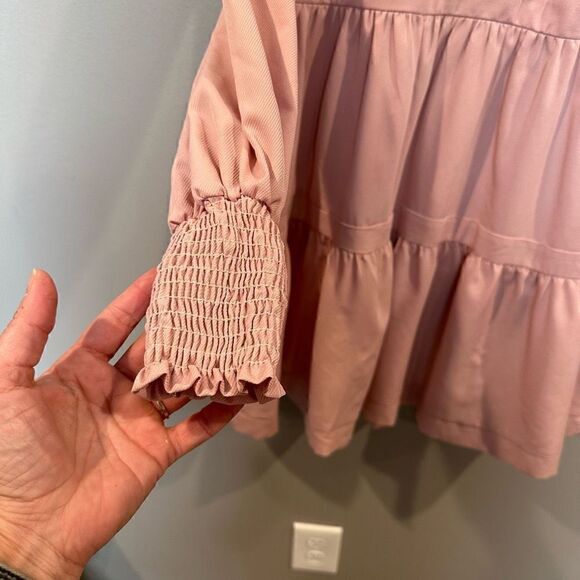 Gibson Look Blush XS Long Sleeved Decked Out Day Dress - Picture 4 of 14